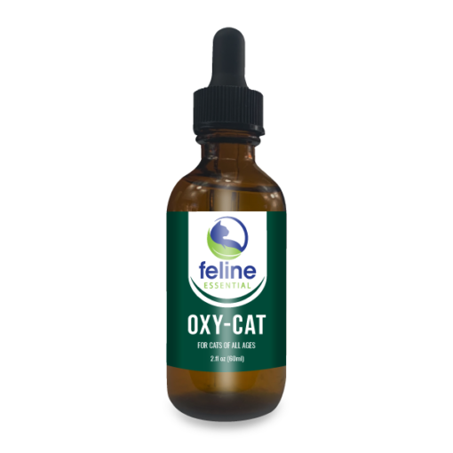 Oxy-Cat liquid formula for cat health issues like respiratory support, feline herpes, ear mites, yeast in cats and more!