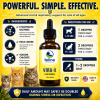 Vira-X ingredients and dosing instructions featuring lysozymatic enzymes, helix water, sodium chlorite, and viral support directions for cats.