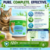 Complete Cat Probiotics ingredients and directions featuring 5 billion CFU live probiotics, prebiotics, digestive enzymes, and daily dosing for cats and kittens.
