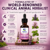 Animal herbalist formulated thyroid support supplement for cats with hyperthyroidism featuring organic herbal extracts and flower essences.