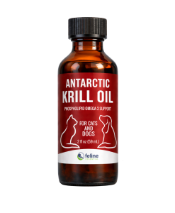 The #1 vet recommended omega 3 supplement for cats and dogs. More absorbable than fish oil and safely packaged in glass, not plastic. Air-limiting closure to protect from oxidation. This krill oil is the best omega 3s for pets you will find available.