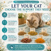 Cat exploring a Calm Organic Herb Garden with individually placed organic herbs including chamomile, valerian root, angelica root, rose buds, and calendula for instinctive self-selection and natural stress relief.
