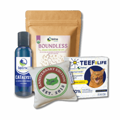 Be proactive with your cat to help them live the long life they deserve with this limited edition, anniversary cat health collection. Only available in 2025