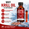 Antarctic krill oil for cats and dogs with syringe, highlighting benefits like better absorption, omega-3 EPA and DHA, joint and skin support, and no fishy smell. Omega 3s for pets.