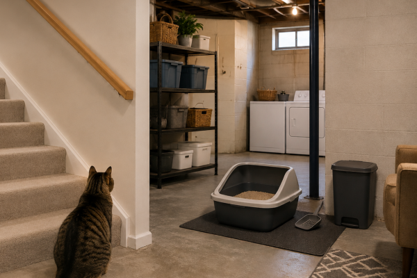 If you put litter boxes in the basement and nowhere else in the home, this will be problematic for your cat.